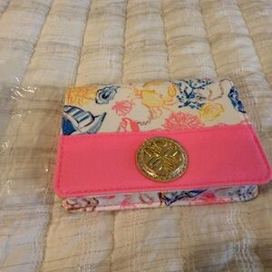 Lilly Pulitzer Pink and Gold Floral Wallet